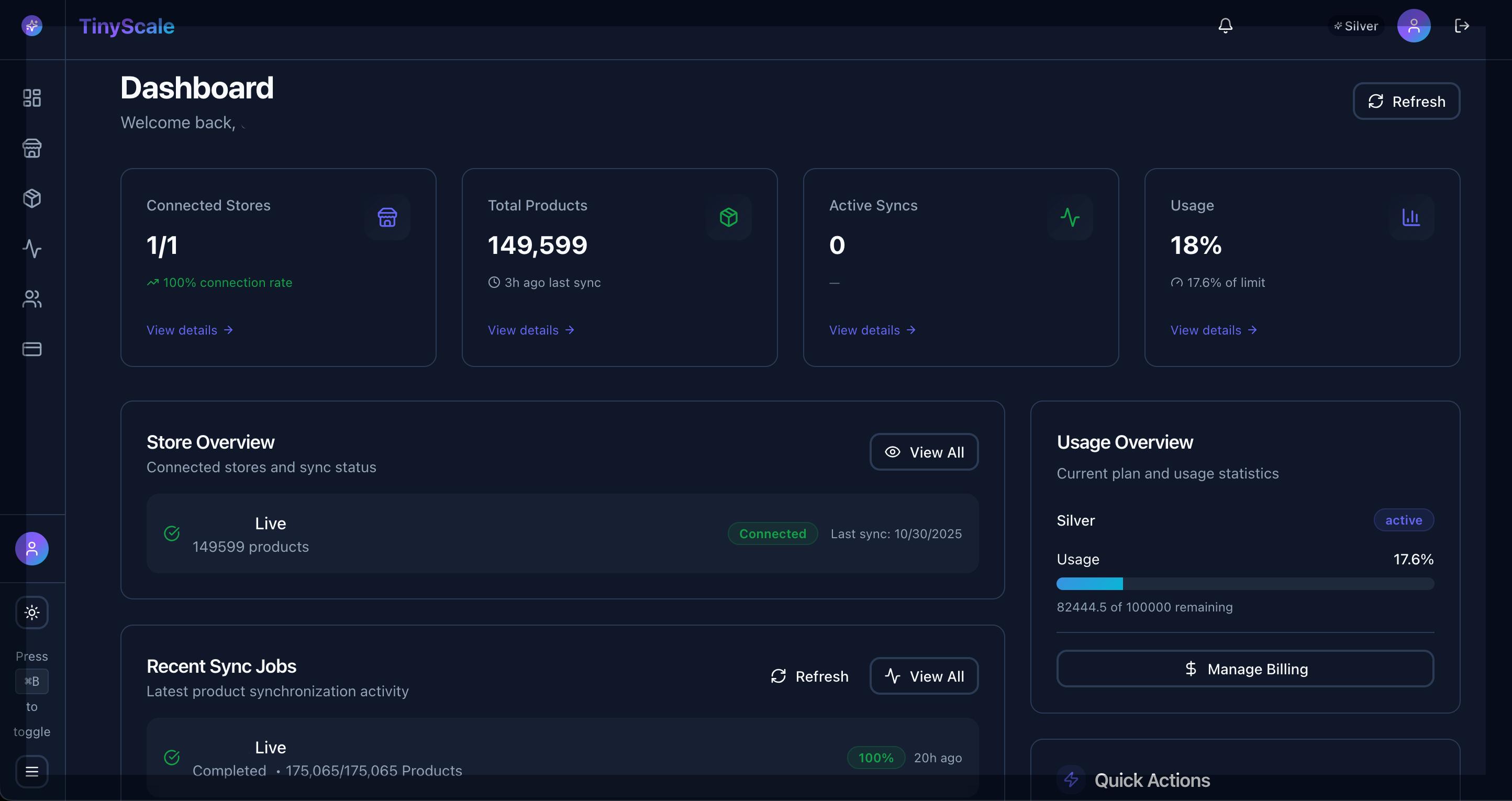 TinyScale StudioOS Dashboard