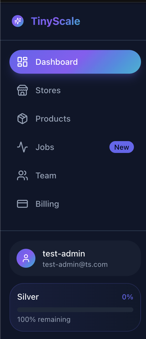 TinyScale StudioOS Menu